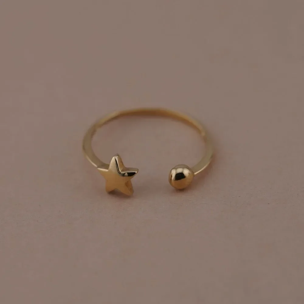 14k Solid Gold Star Ring | Birthday Gift | Everyday Jewelry | Minimal Jewelry |
